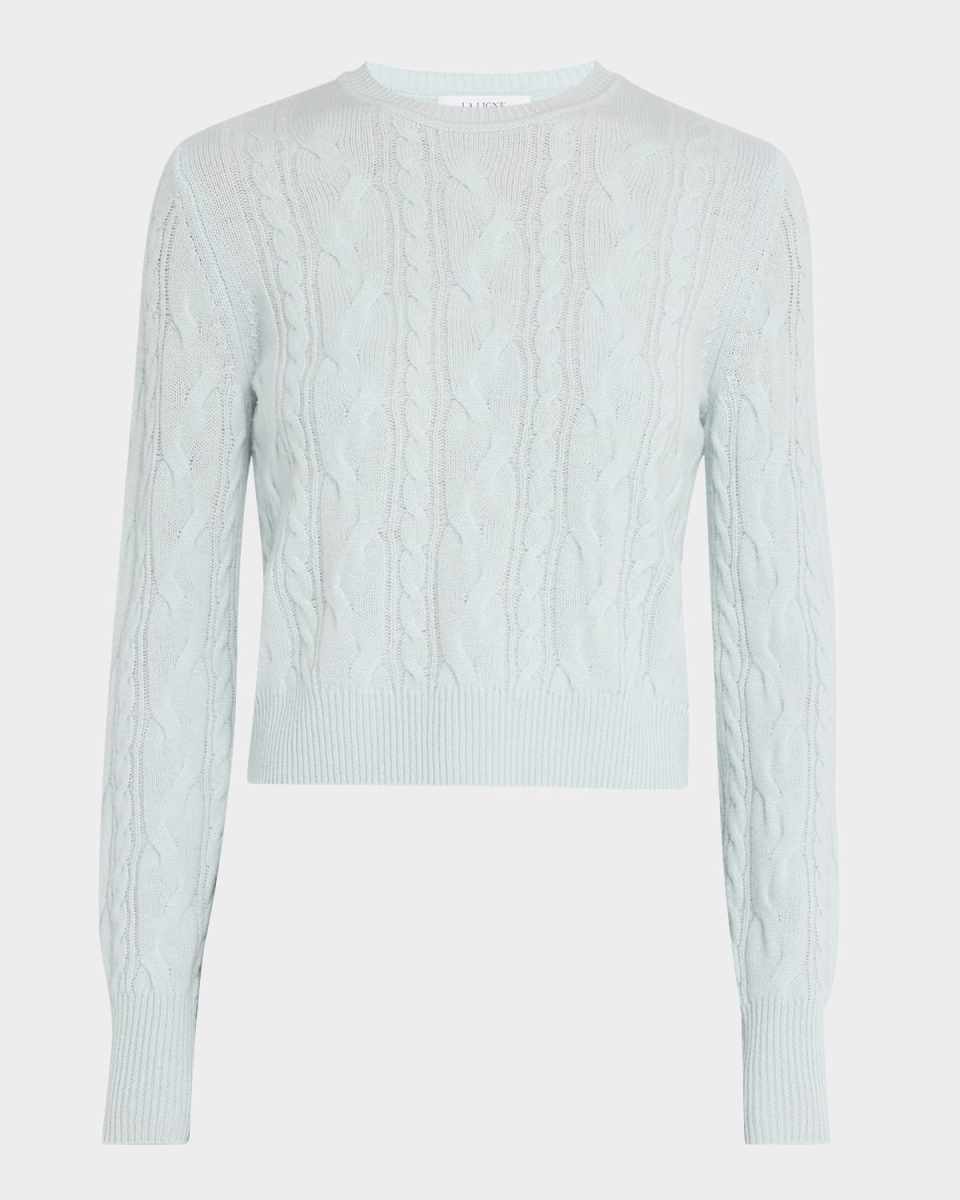 Cashmere Shrunken Cable-Knit Sweat
